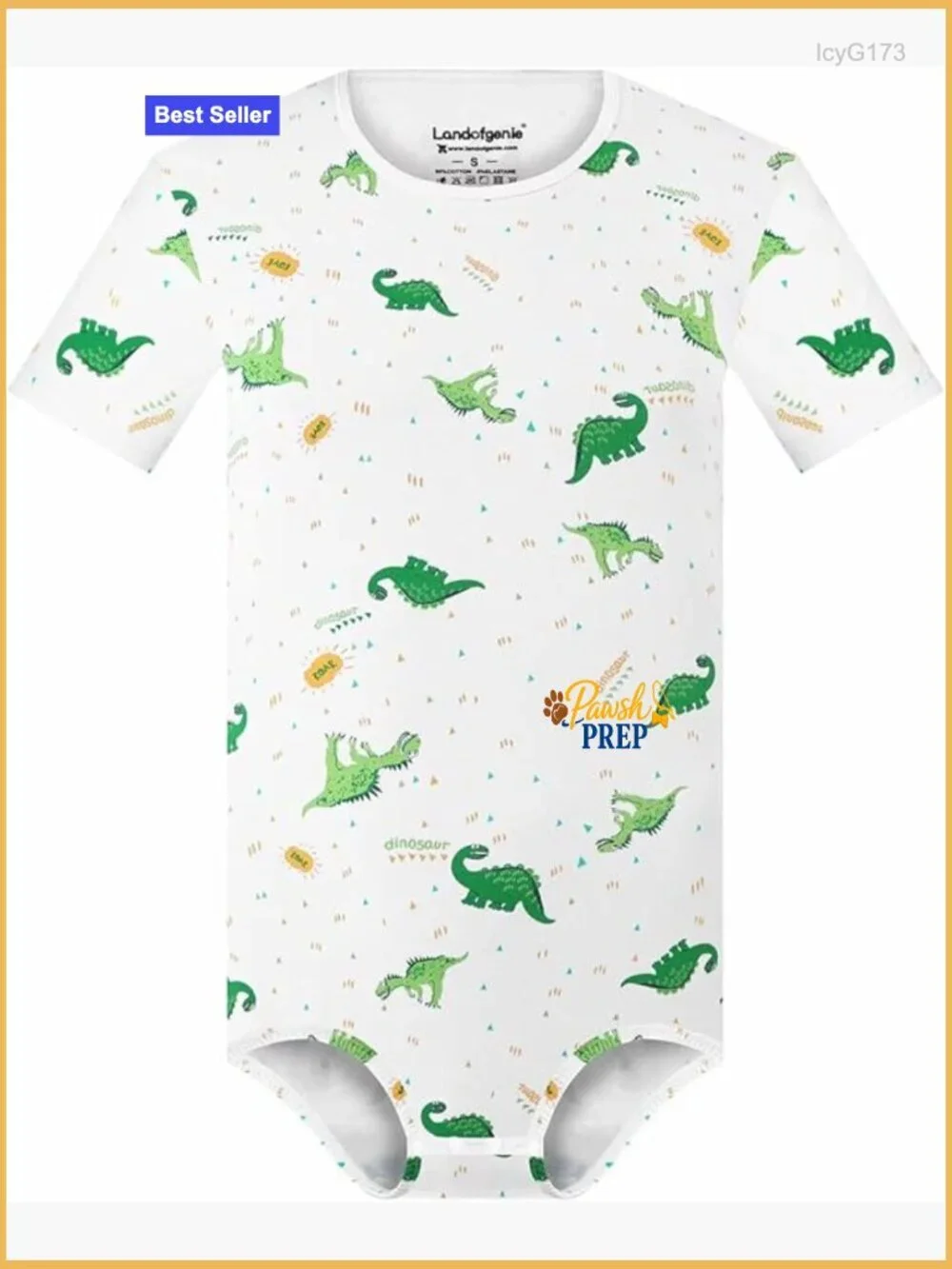 Men's Short Sleeve Bodysuit Onesie Pajamas Cotton Spandex Blend Dinosaur Print